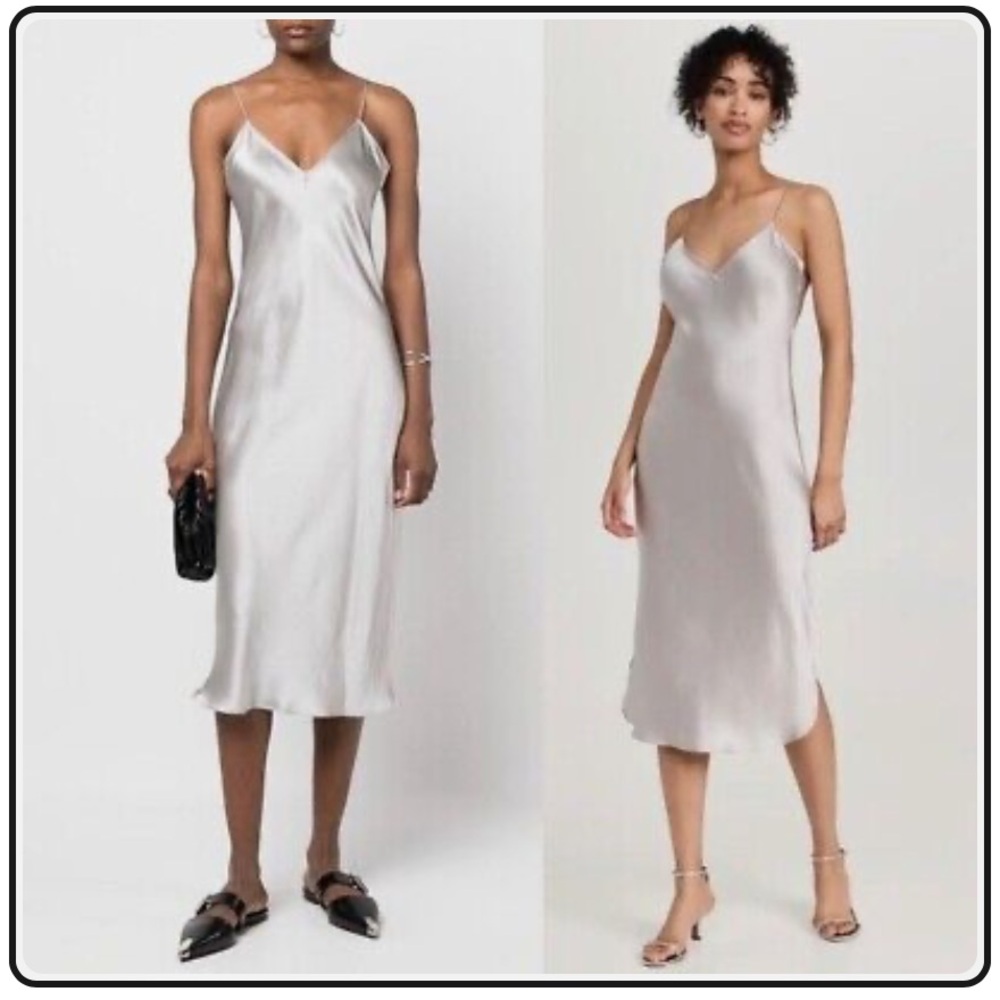 Nili lotan midi silver gown M